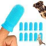 10 Stück Zahnbürste Hund, 360º Hundezahnbürste Finger Zahnbürste Katze, Silikon Haustiere Zähne Reinigung Zahnbürste Kit für Hunde, Welpen, Katzen & Kleine Haustiere Zahnpflege