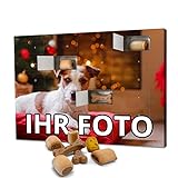 printplanet Hunde-Adventskalender mit eigenem Foto personalisiert - mit Hunde Leckerlis gefüllt - Weihnachtskalender für Hunde - 2022