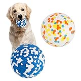 2 Stück Hundeball Hundespielzeug Ball,Unzerstörbar Gummi Hohe Dehnbar Hundebälle,Langlebiger Solider Interaktives Ball,Widerstandsfähige Zähne Training Wasserspielzeug,für kleine mittlere große Hunde